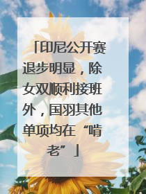 印尼公开赛退步明显，除女双顺利接班外，国羽其他单项均在“啃老”