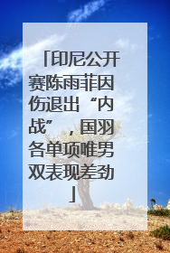 印尼公开赛陈雨菲因伤退出“内战”，国羽各单项唯男双表现差劲
