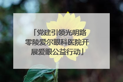 党建引领光明路 零陵爱尔眼科医院开展爱眼公益行动