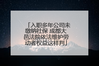 入职多年公司未缴纳社保 成都大邑法院依法维护劳动者权益这样判
