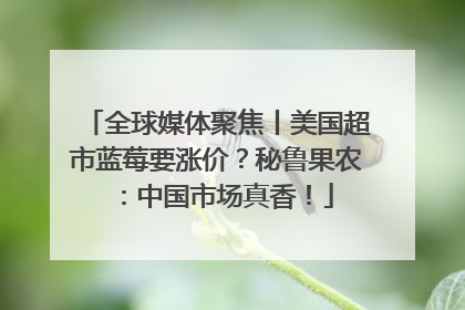 全球媒体聚焦丨美国超市蓝莓要涨价?秘鲁果农:中国市场真香!