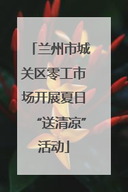 兰州市城关区零工市场开展夏日“送清凉”活动