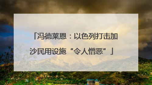冯德莱恩：以色列打击加沙民用设施“令人憎恶”