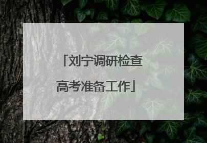 刘宁调研检查高考准备工作