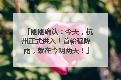刚刚确认：今天，杭州正式进入！首轮强降雨，就在今明两天！