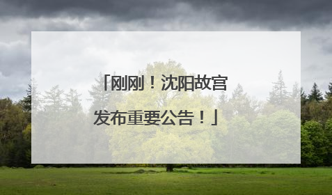 刚刚！沈阳故宫发布重要公告！