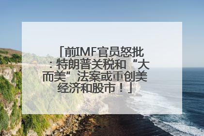 前IMF官员怒批：特朗普关税和“大而美”法案或重创美经济和股市！