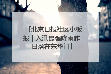 北京日报社区小板报｜入汛最强降雨昨日落在东华门