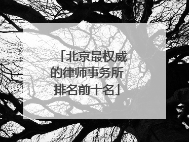 北京最权威的律师事务所排名前十名
