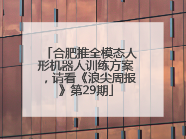 合肥推全模态人形机器人训练方案，请看《浪尖周报》第29期