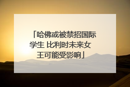 哈佛或被禁招国际学生 比利时未来女王可能受影响