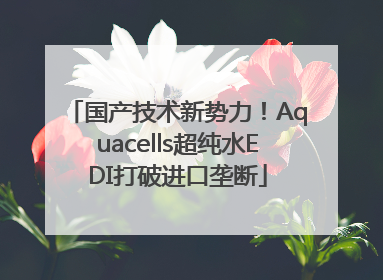 国产技术新势力！Aquacells超纯水EDI打破进口垄断