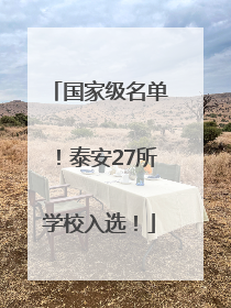 国家级名单！泰安27所学校入选！