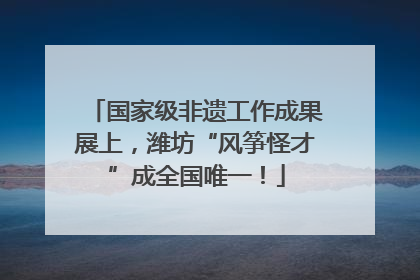 国家级非遗工作成果展上，潍坊“风筝怪才”成全国唯一！