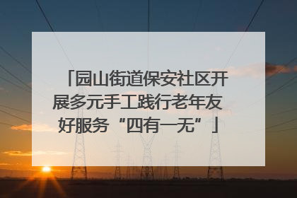 园山街道保安社区开展多元手工践行老年友好服务“四有一无”