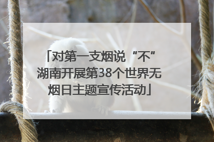 对第一支烟说“不” 湖南开展第38个世界无烟日主题宣传活动