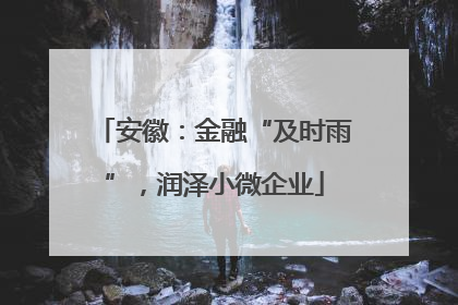 安徽：金融“及时雨”，润泽小微企业