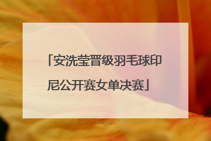 安洗莹晋级羽毛球印尼公开赛女单决赛