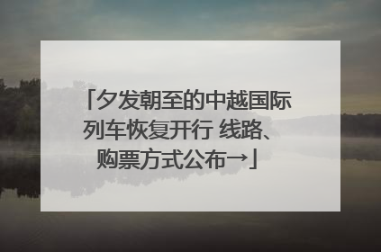夕发朝至的中越国际列车恢复开行 线路、购票方式公布→