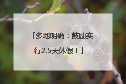 多地明确：鼓励实行2.5天休假！