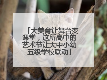 大美育让舞台变课堂，这所高中的艺术节让大中小幼五级学校联动