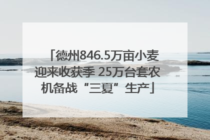 德州846.5万亩小麦迎来收获季 25万台套农机备战“三夏”生产