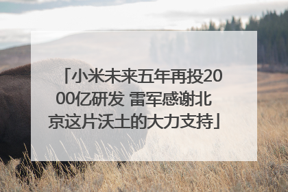 小米未来五年再投2000亿研发 雷军感谢北京这片沃土的大力支持