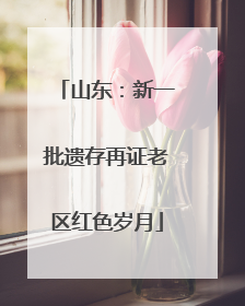 山东：新一批遗存再证老区红色岁月