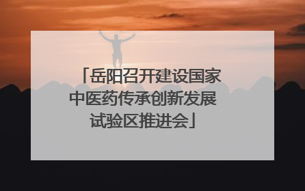 岳阳召开建设国家中医药传承创新发展试验区推进会