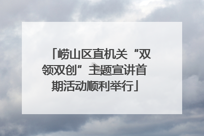 崂山区直机关“双领双创”主题宣讲首期活动顺利举行