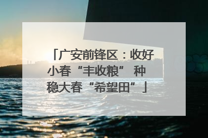 广安前锋区：收好小春“丰收粮” 种稳大春“希望田”