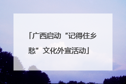 广西启动“记得住乡愁”文化外宣活动