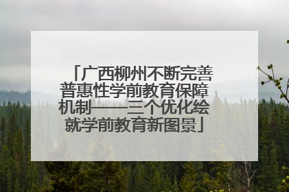 广西柳州不断完善普惠性学前教育保障机制——三个优化绘就学前教育新图景
