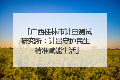 广西桂林市计量测试研究所：计量守护民生 精准赋能生活