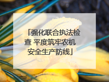 强化联合执法检查 平度筑牢农机安全生产防线