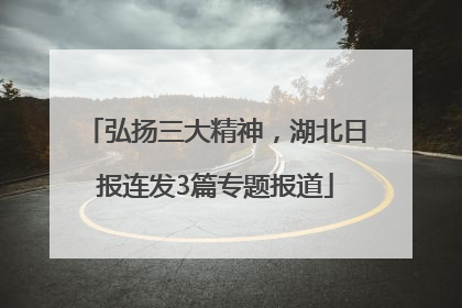 弘扬三大精神，湖北日报连发3篇专题报道