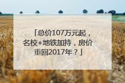 总价107万元起，名校+地铁加持，房价重回2017年？