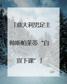 意大利男足主帅斯帕莱蒂“自宣下课”