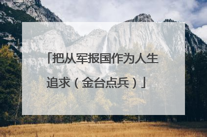 把从军报国作为人生追求（金台点兵）