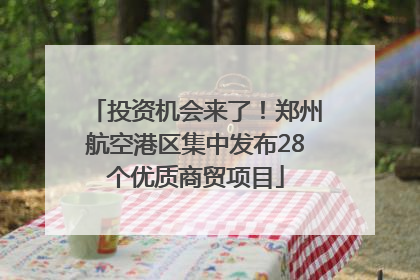 投资机会来了！郑州航空港区集中发布28个优质商贸项目