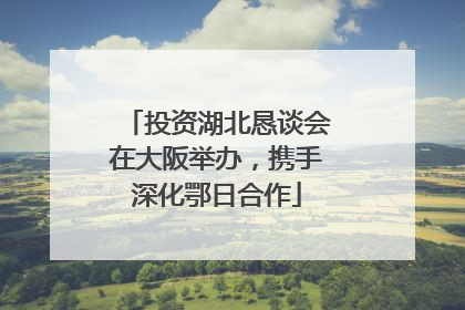 投资湖北恳谈会在大阪举办，携手深化鄂日合作