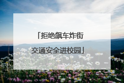 拒绝飙车炸街 交通安全进校园