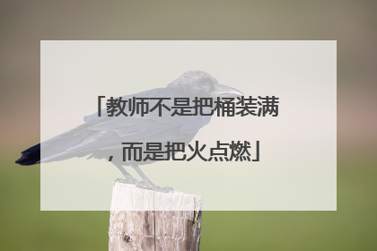 教师不是把桶装满，而是把火点燃