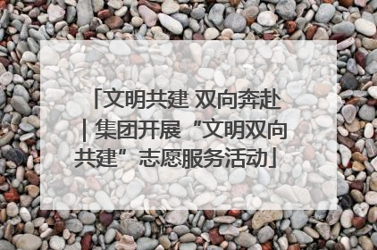 文明共建 双向奔赴｜集团开展“文明双向共建”志愿服务活动