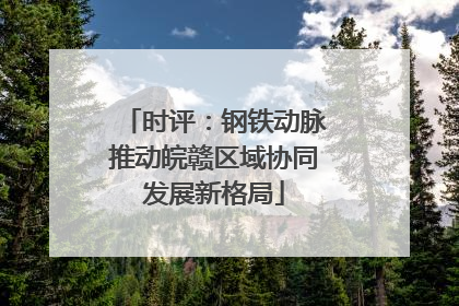时评：钢铁动脉推动皖赣区域协同发展新格局