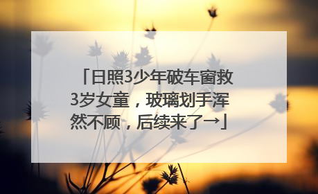 日照3少年破车窗救3岁女童，玻璃划手浑然不顾，后续来了→