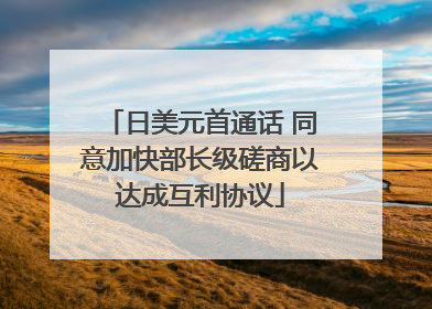 日美元首通话 同意加快部长级磋商以达成互利协议