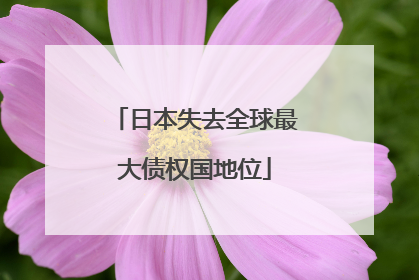 日本失去全球最大债权国地位