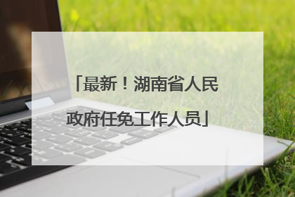 最新！湖南省人民政府任免工作人员