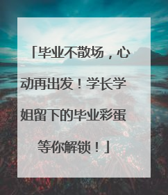 毕业不散场，心动再出发！学长学姐留下的毕业彩蛋等你解锁！